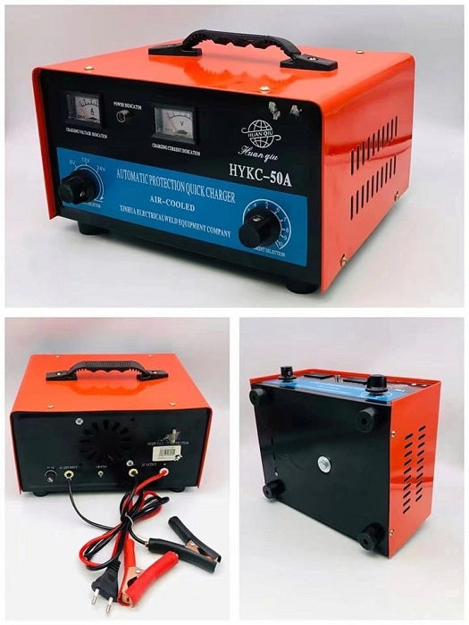 Vehicle battery charger and voltage tester - CD263518-2 - 50A - 6/12/24V - 635188