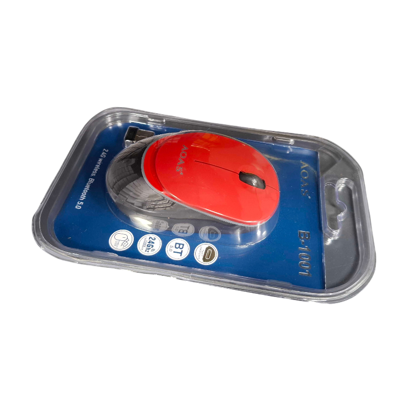 Wireless rechargeable computer mouse - 1001 - AOAS - 654665 - Red
