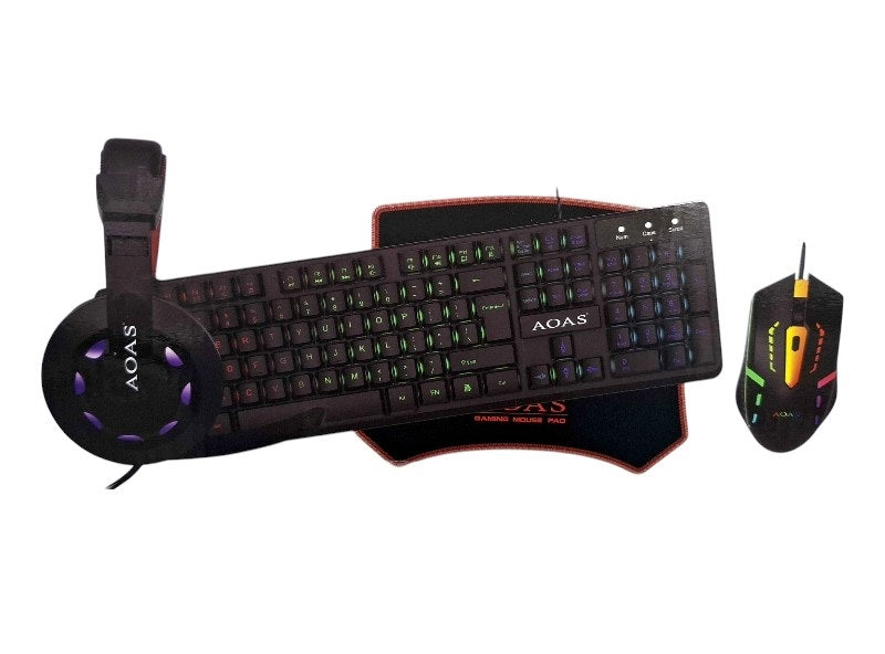 Πλήρες σετ Gaming 4 σε 1 - LED RGB - WB1077 - AOAS - 655181