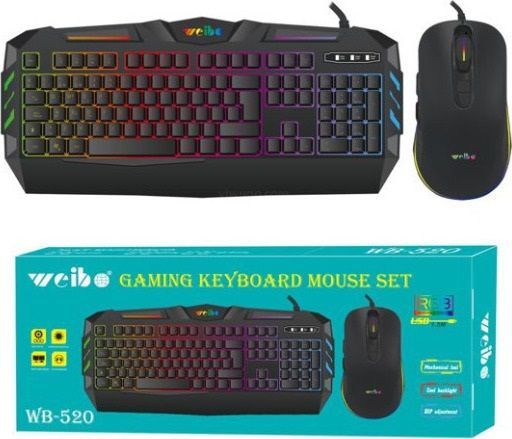 Wired Gaming Keyboard and Mouse - LED RGB - WB520 - Weibo - 655204