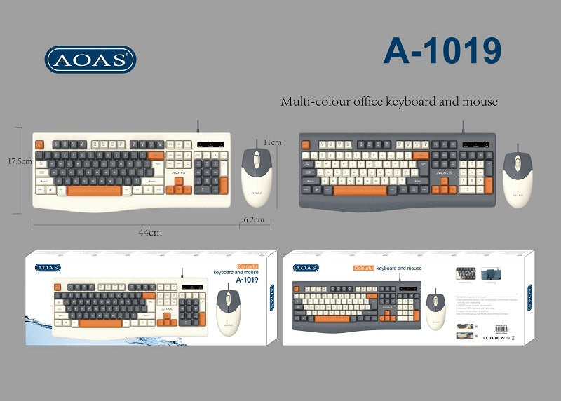 Σετ ενσύρματο πληκτρολόγιο & ποντίκι - A1019 - 656553 - White