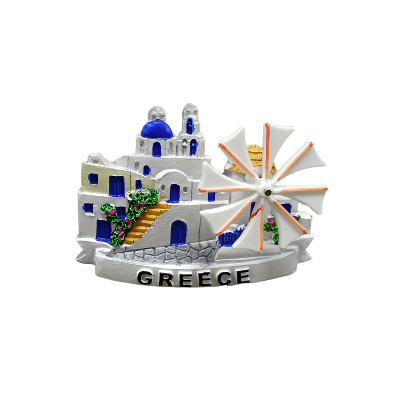 Tourist Souvenir Magnet – Set of 12pcs - Resin Magnet - Greece - 678179