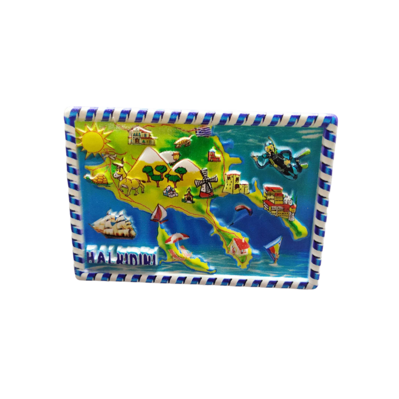 Tourist Souvenir Magnet - Set of 12pcs - Resin Magnet - Halkidiki - 678302