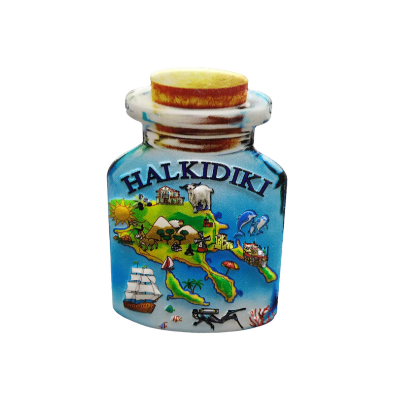 Tourist Souvenir Magnet - Set of 12pcs - Resin Magnet - Halkidiki - 678306