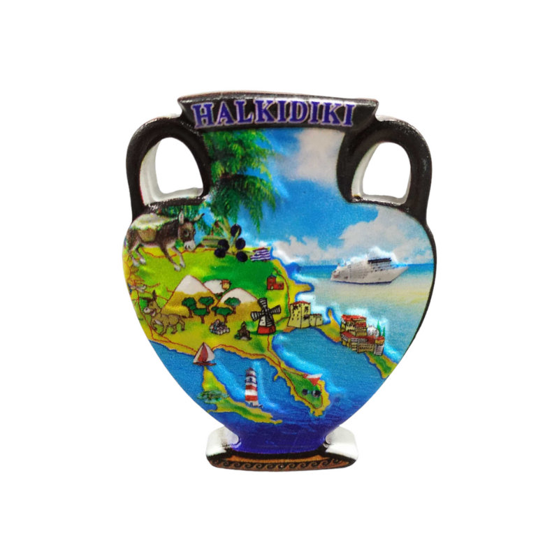 Tourist Souvenir Magnet – Set of 12pcs - Resin Magnet - Chalkidiki - 678307