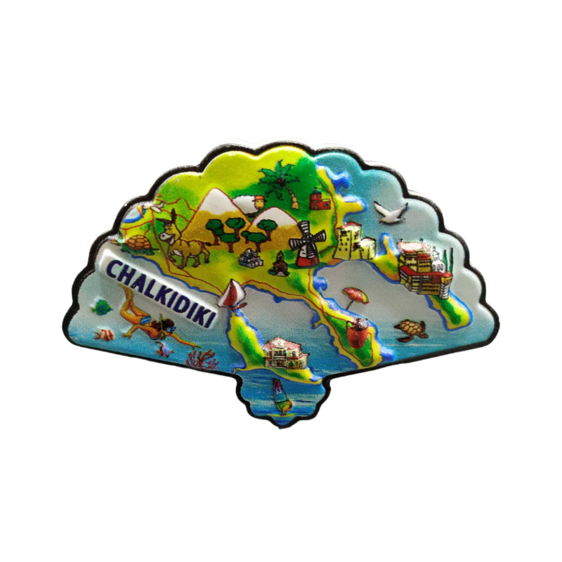 Tourist Souvenir Magnet – Set of 12pcs - Resin Magnet - Chalkidiki - 678311