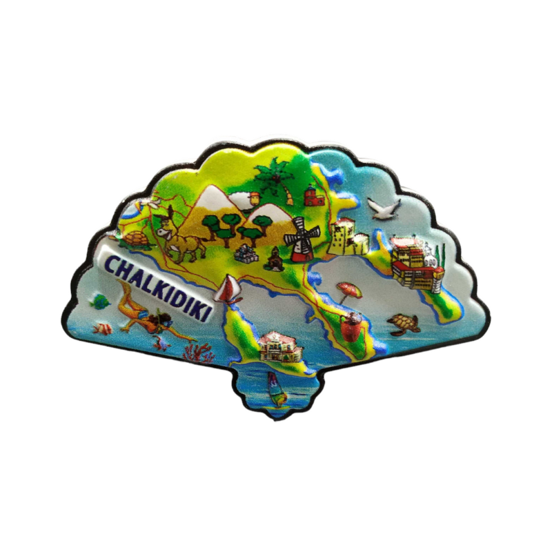 Tourist Souvenir Magnet - Set of 12pcs - Resin Magnet - Halkidiki - 678311