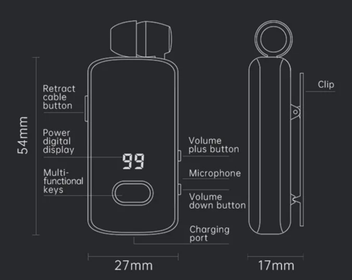 Ασύρματο ακουστικό Bluetooth - F580 - Fineblue - 700079 - Gold