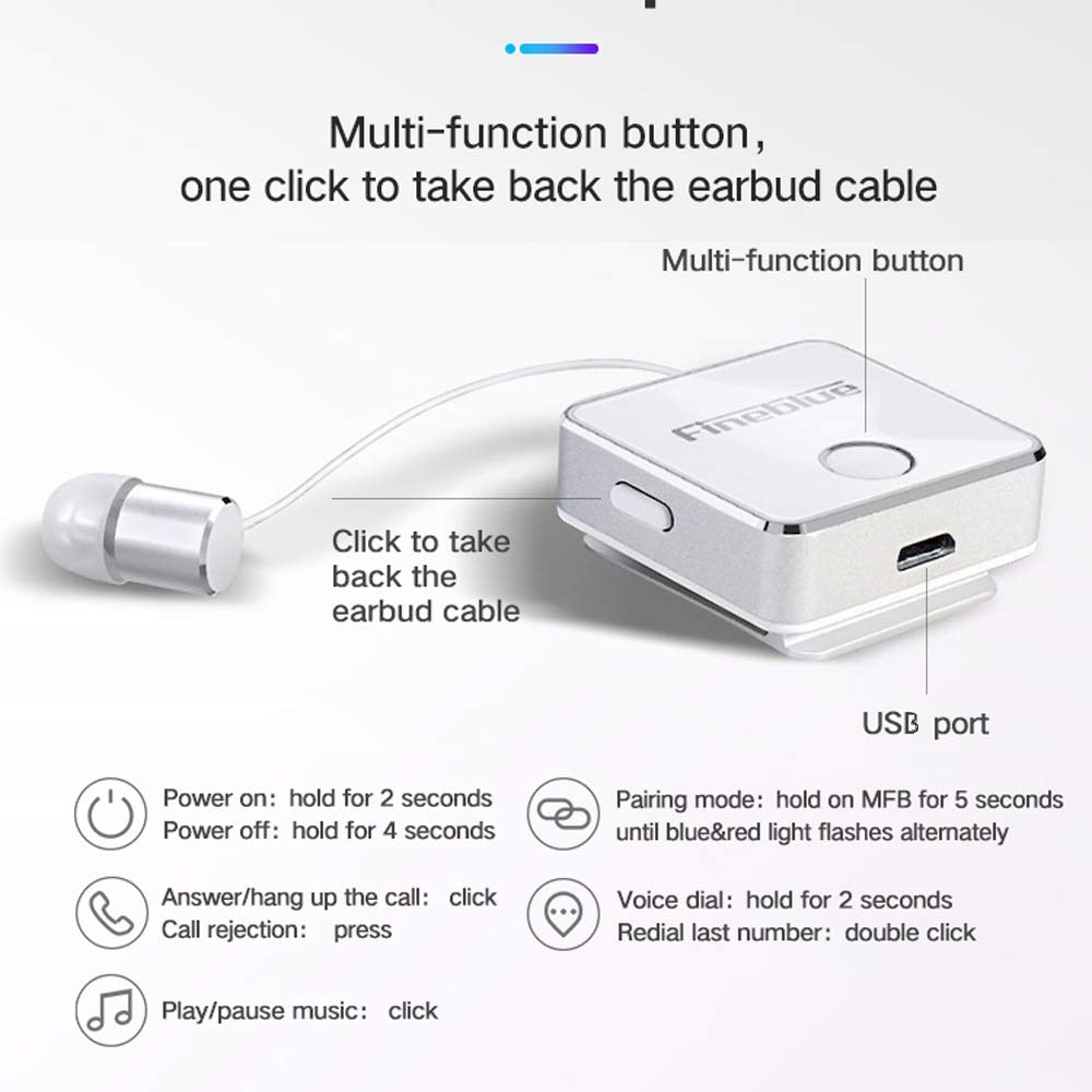 Wireless Bluetooth headset - F1 - Fineblue - 712270 - White