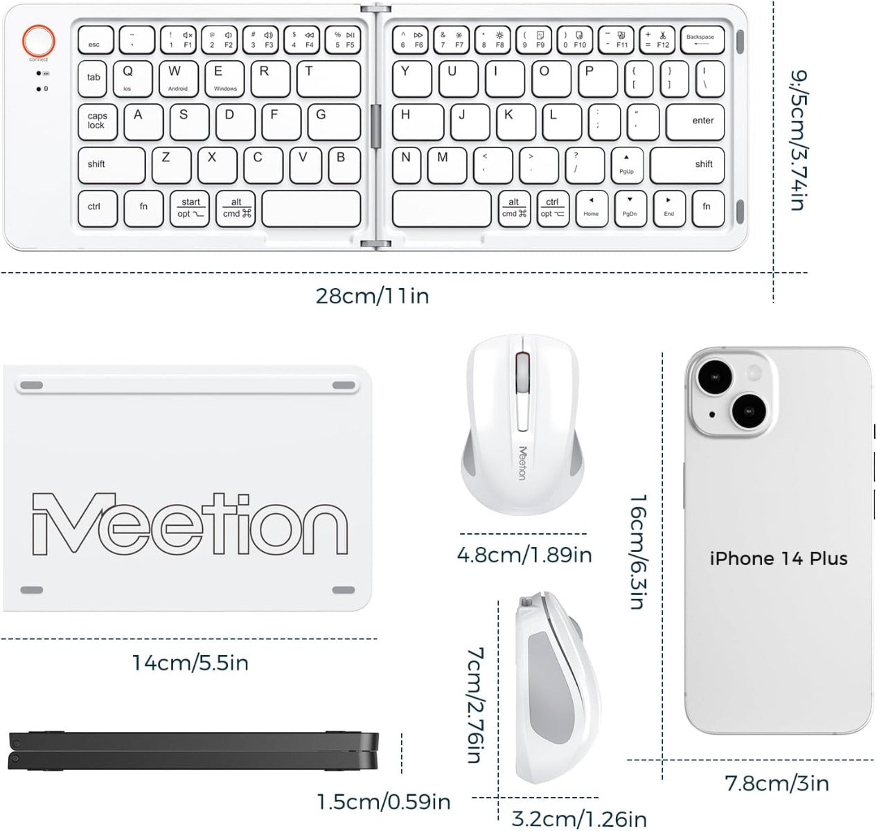 Meetion BTC001 Bluetooth Combo White