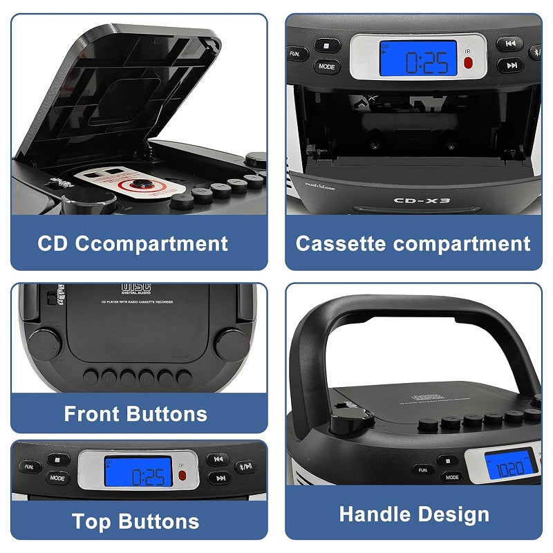 Φορητό ραδιόφωνο Κασετόφωνο & CD Player - X3B - 718136