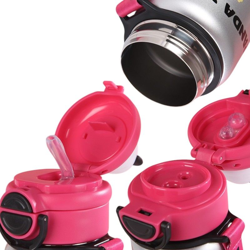 Παιδικό παγούρι-θερμός Panda με καλαμάκι - 500ml - 722344 - White