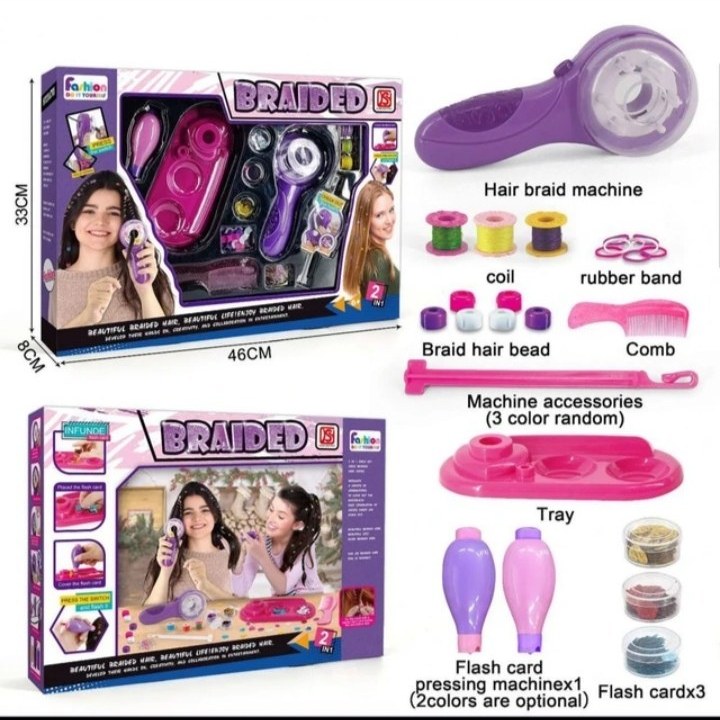 Hair braiding set with patterns - 921DIY - 730207
