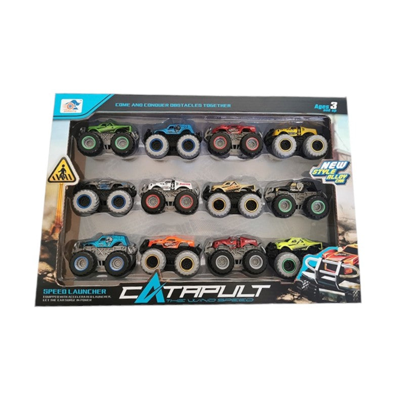 Set of cars with launcher - 12pcs - 779-30 - 730323