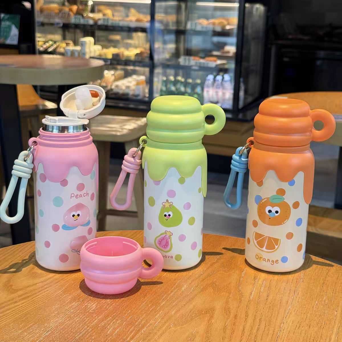 Παιδικό παγούρι-θερμός με κούπα - 420ml - 340908 - Orange