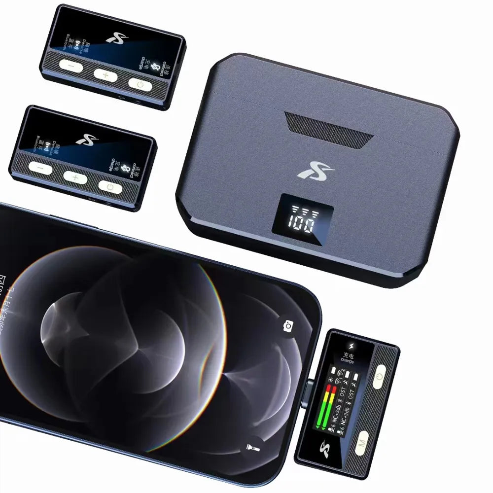 Wireless mini rechargeable condenser microphone for audio recording with remote control - SX66 - 811429 - iP