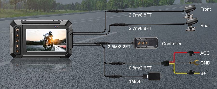 Καταγραφικό μοτοσυκλέτας - 3'' - M4A - WiFi - 811467