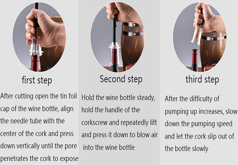 Air Pressure Wine Opener - Corkscrew - KH1-001901 - 812556