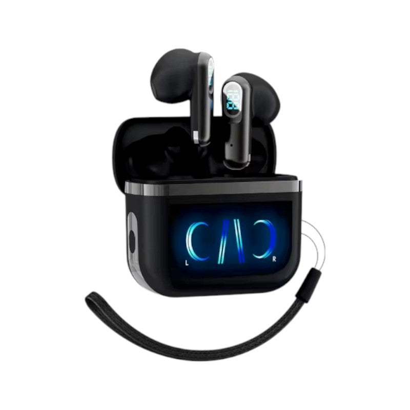 Ασύρματα ακουστικά Bluetooth με ψηφιακή οθόνη & θήκη φόρτισης - J61 - 814031 - Black