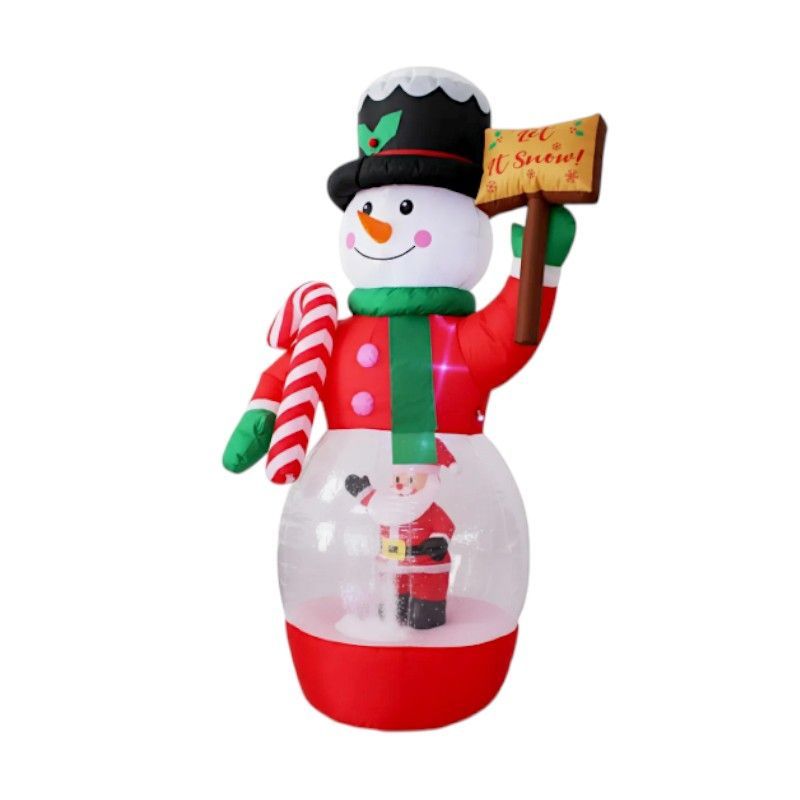 Φουσκωτός διακοσμητικός  Χιονάνθρωπος με κινούμενο χιόνι - 2.1m - 817124