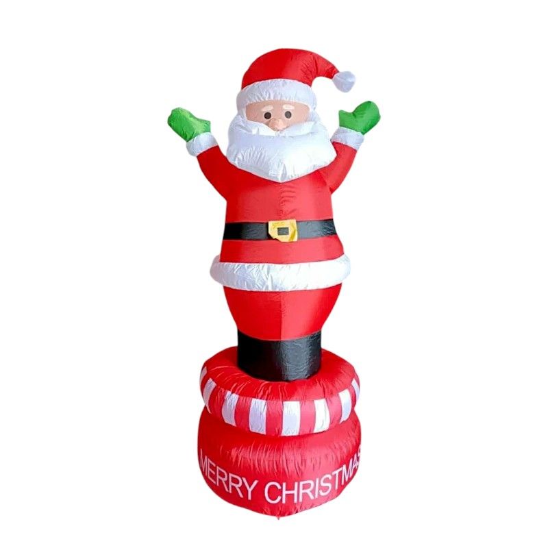 Φουσκωτός διακοσμητικός  Άγιος Βασίλης περιστρεφόμενος - 1.8m - 817193