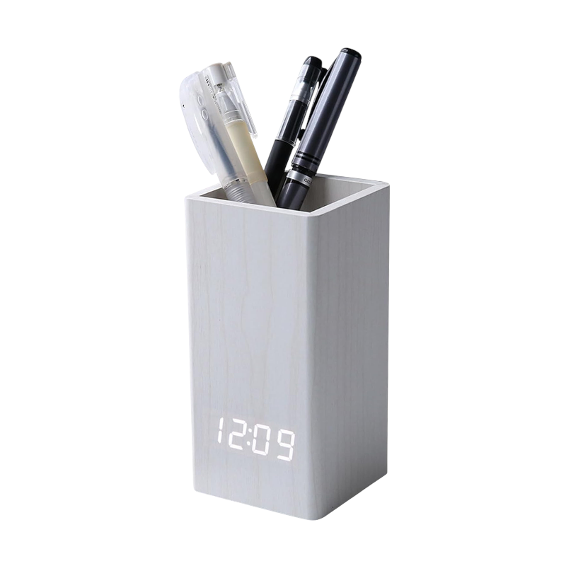 Digital Clock - Alarm Clock &amp; Pencil Case - ET015-2 - 909429 - White