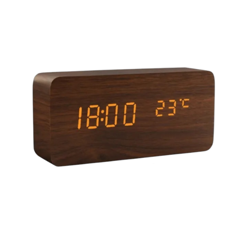 Digital Clock - Alarm Clock - ET010 - 909436 - Brown