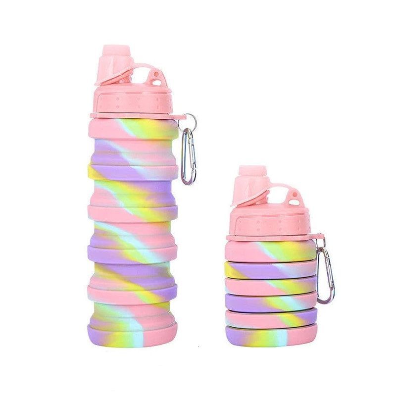 Collapsible silicone bottle - 1005 - 500ml - 920045 - Pink