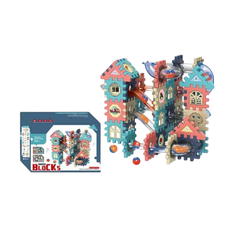 DIY construction set with bricks &amp; slides - 2066 - 106pcs - 922218