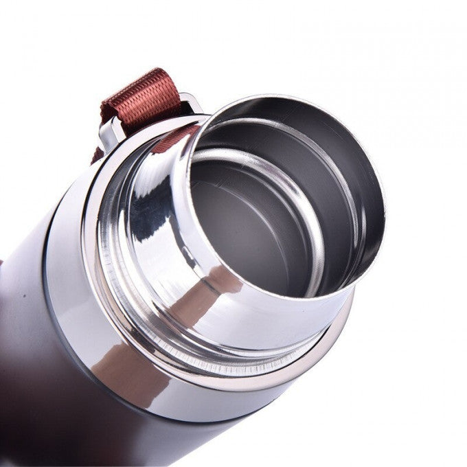 Portable thermos flask with glass - 750ml - 954279 - Silver