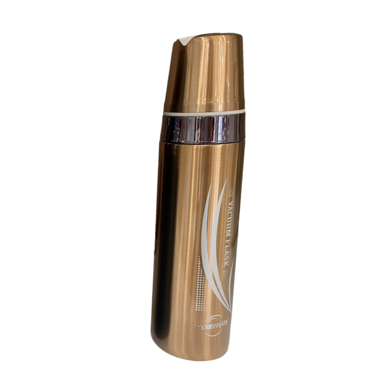Portable thermos flask with glass - 750ml - 954279 - Gold