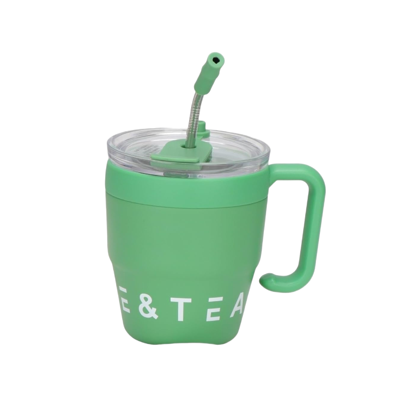 Portable mug-warmer with straw - 450ml - 954293 - Green