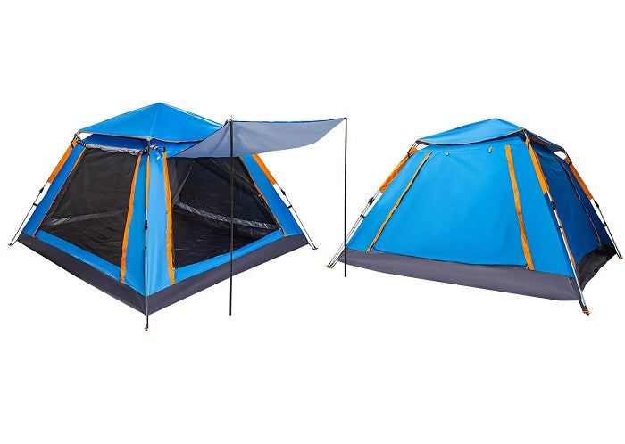 Camping tent for 4 people with sunshade - YB3021 - 2.4x2.4m - 960019 - Blue