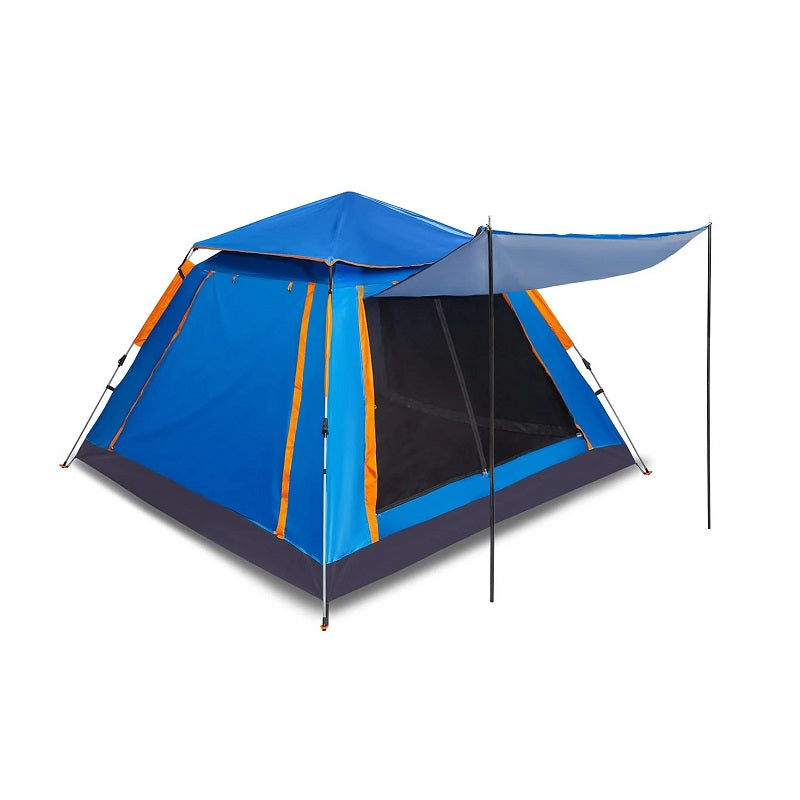 Camping tent for 4 people with sunshade - YB3021 - 2.4x2.4m - 960019 - Blue