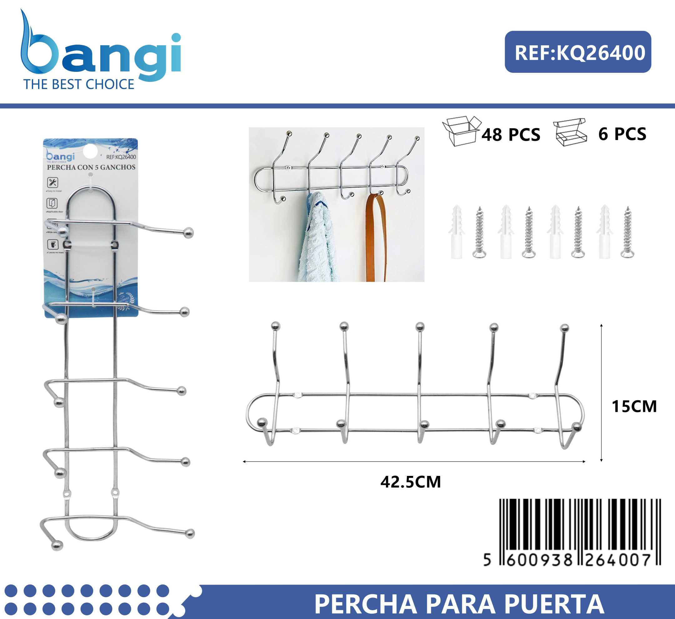 Metal wall hanger 5 positions - 26400