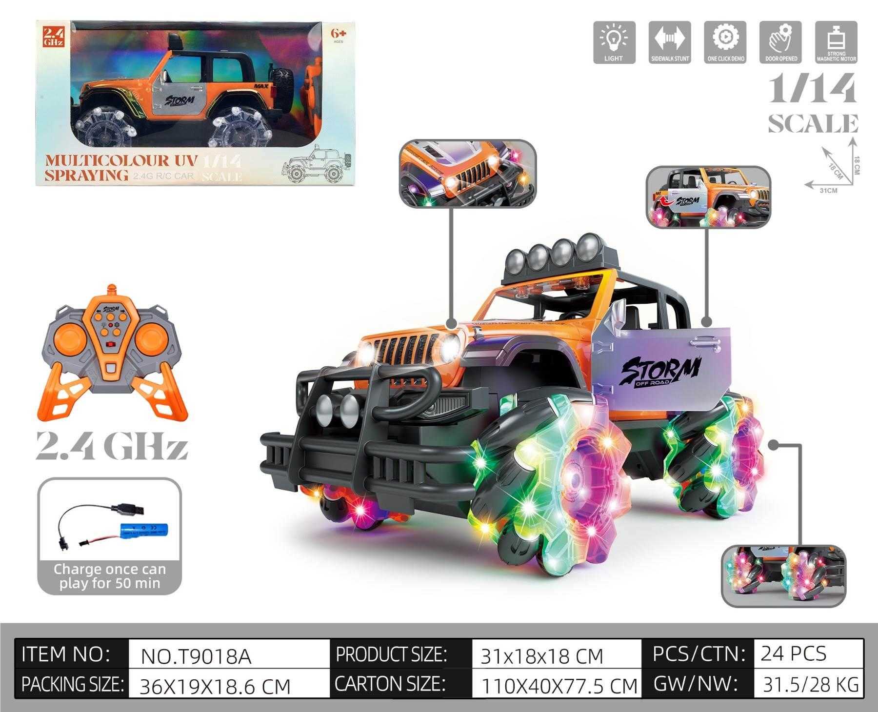 Remote control car Jeep with lights - T9018A-1:14 - 502175