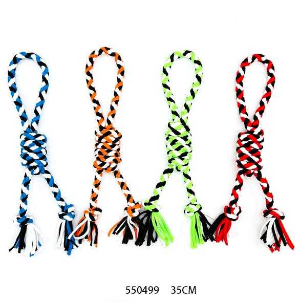 Υφασμάτινο παιχνίδι σκύλου σχοινί με κόμπους - 35cm - 12pcs - 550499