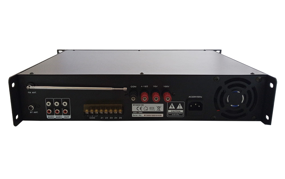 Audien M15600/120 Ολοκληρωμένος Μικροφωνικός Ενισχυτής με 5 Ζώνες 120W/100V και Συνδέσεις USB/FM/Bluetooth - iThinksmart.gr