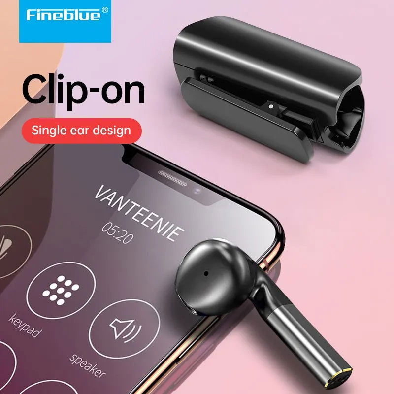 Ασύρματο ακουστικό Bluetooth με θήκη φόρτισης - F5 Pro - Fineblue - 700055 - Black - iThinksmart.gr