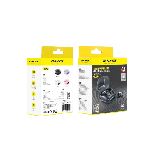 Ασύρματα ακουστικά Bluetooth με θήκη φόρτισης - T25 - Awei - 888797 - Black - iThinksmart.gr