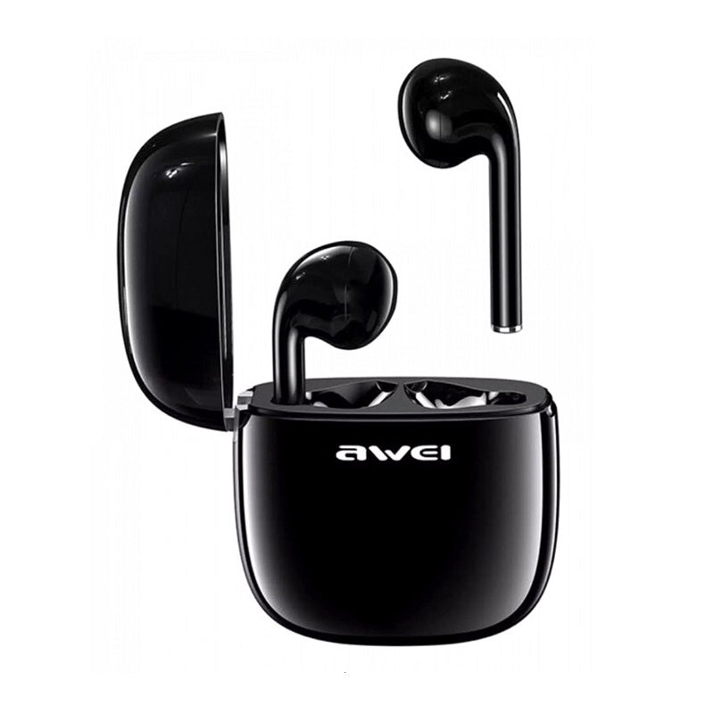 Ασύρματα ακουστικά Bluetooth με θήκη φόρτισης - T28 - Awei - 888889 - Black - iThinksmart.gr