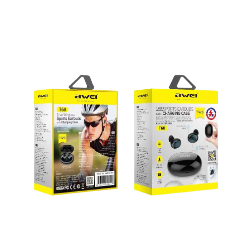 Ασύρματα ακουστικά Bluetooth με θήκη φόρτισης - T60 - Awei - 888841 - iThinksmart.gr