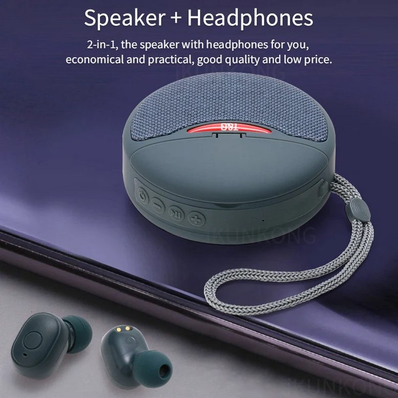 Ασύρματο ηχείο Bluetooth με ακουστικά - TG-808 - 883808 - Grey - iThinksmart.gr