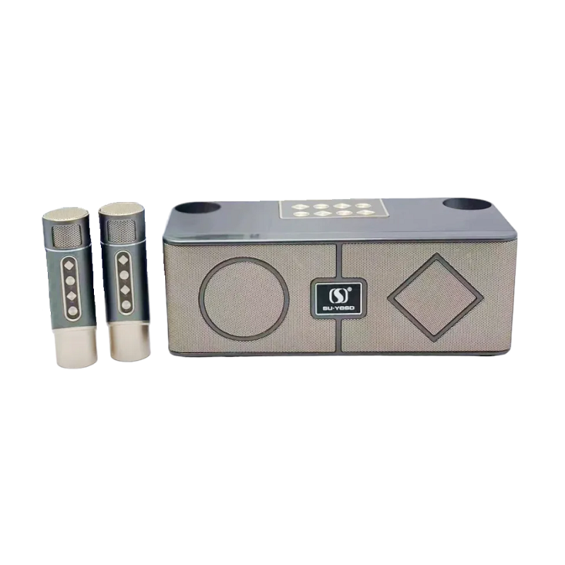Ασύρματο ηχείο Bluetooth με 2 μικρόφωνα Karaoke - YS215 - 887271 - Grey - iThinksmart.gr