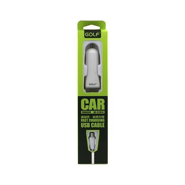 GOLF Φορτιστής Αυτοκινήτου Λευκός & micro USB Cable Συνολικής Έντασης 1A μαζί με Καλώδιο Micro-USB - iThinksmart.gr
