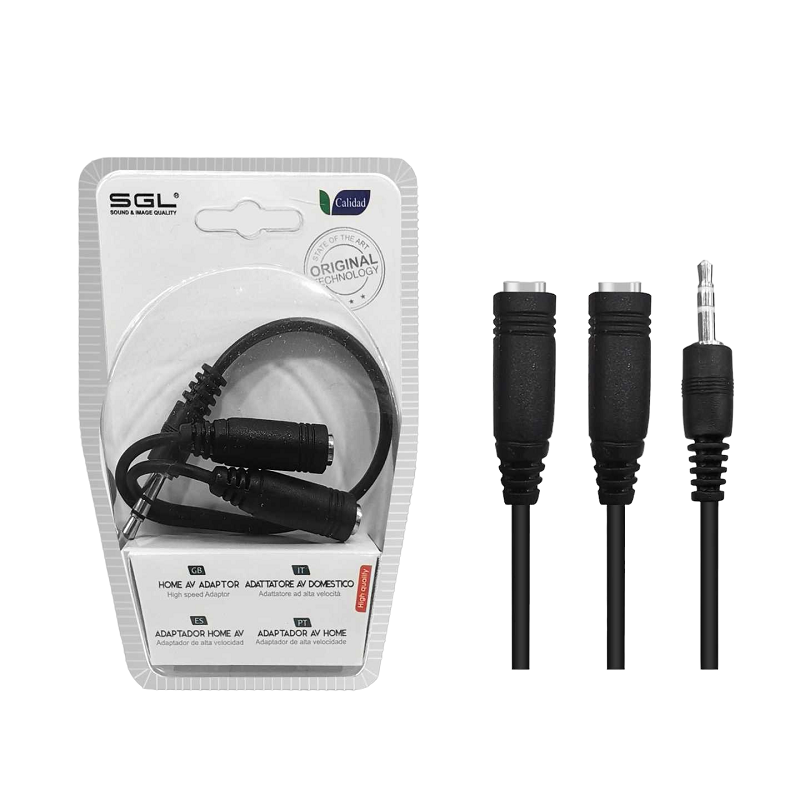 Αντάπτορας καλωδίου ήχου - Jack 3.5mm Male σε 2xFemale - 1576-2 - 098876 - iThinksmart.gr