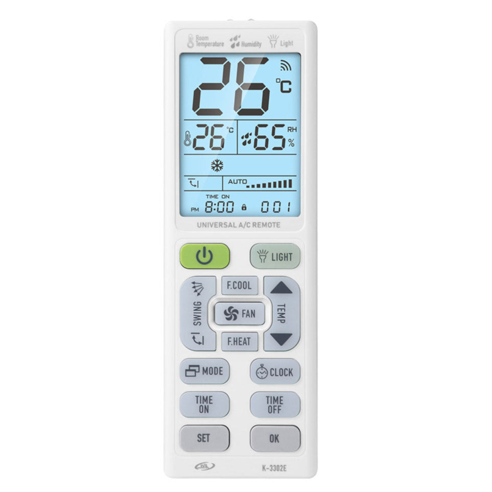 KAL K-3302E Πολυτηλεχειριστήριο κλιματιστικών με 4000 κωδικούς KAL Electronics με κλείδωμα θερμοκρασίας