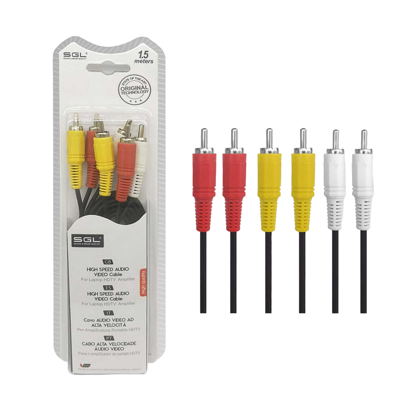 Kαλώδιο RCA - 306A - 3xRCA male/3xRCA male - 1.5m - 096094 - iThinksmart.gr