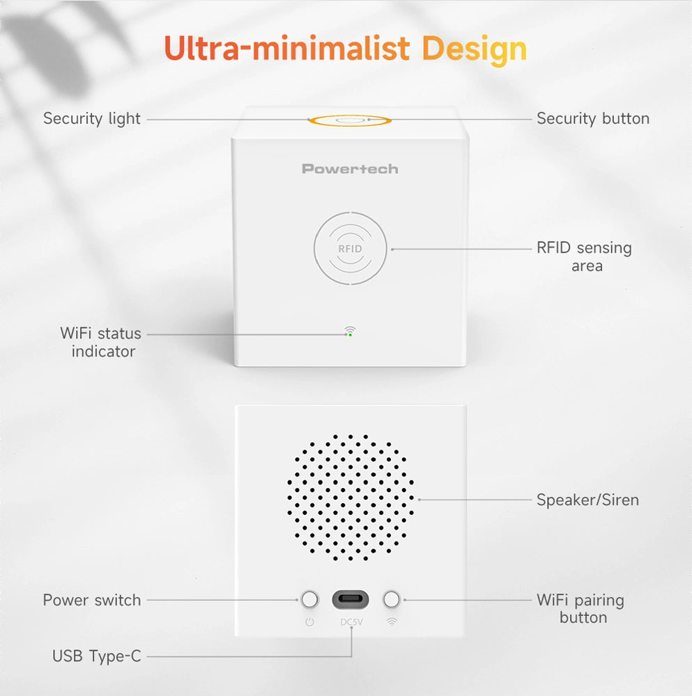 POWERTECH smart ασύρματο σύστημα συναγερμού PT-1285, RFID, WiFi, TUYA - iThinksmart.gr