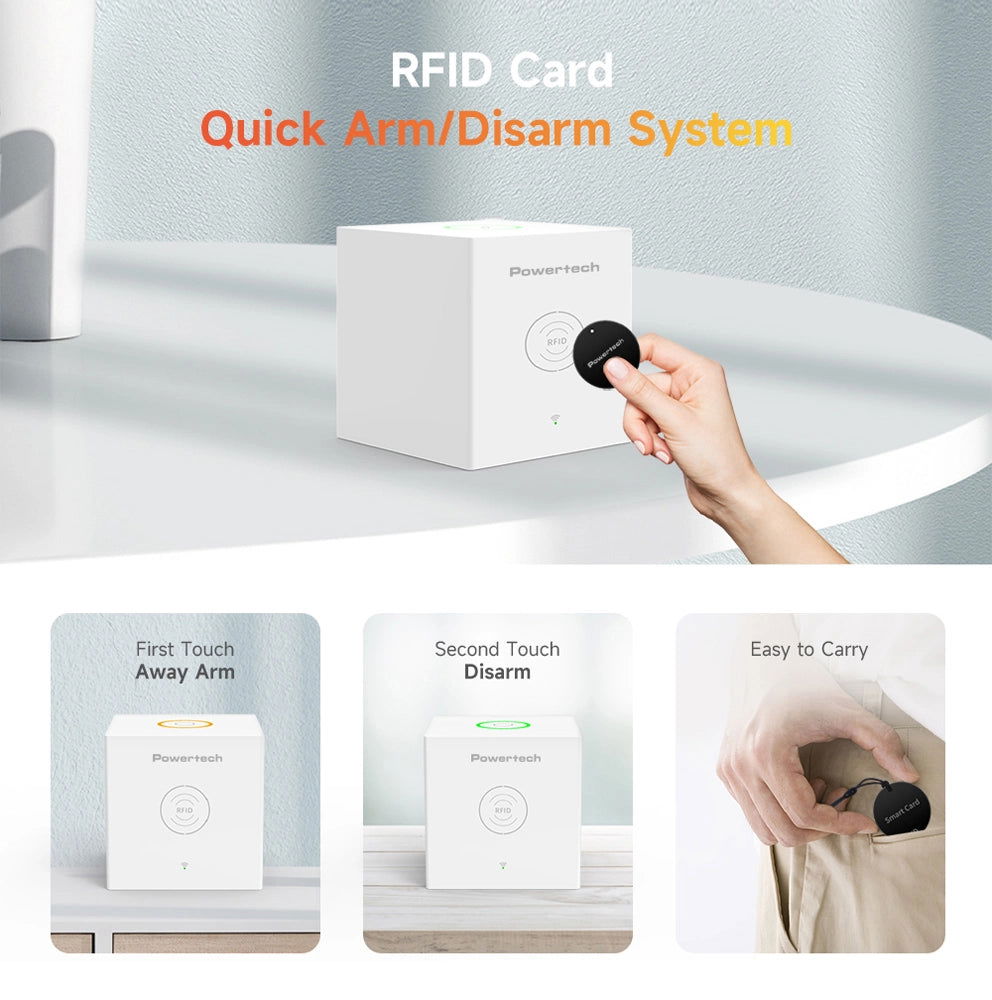 POWERTECH smart ασύρματο σύστημα συναγερμού PT-1285, RFID, WiFi, TUYA - iThinksmart.gr